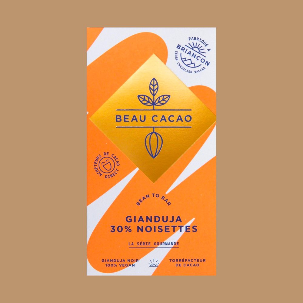 Beau Cacao - Gianduja, 30% Organic Hazelnuts