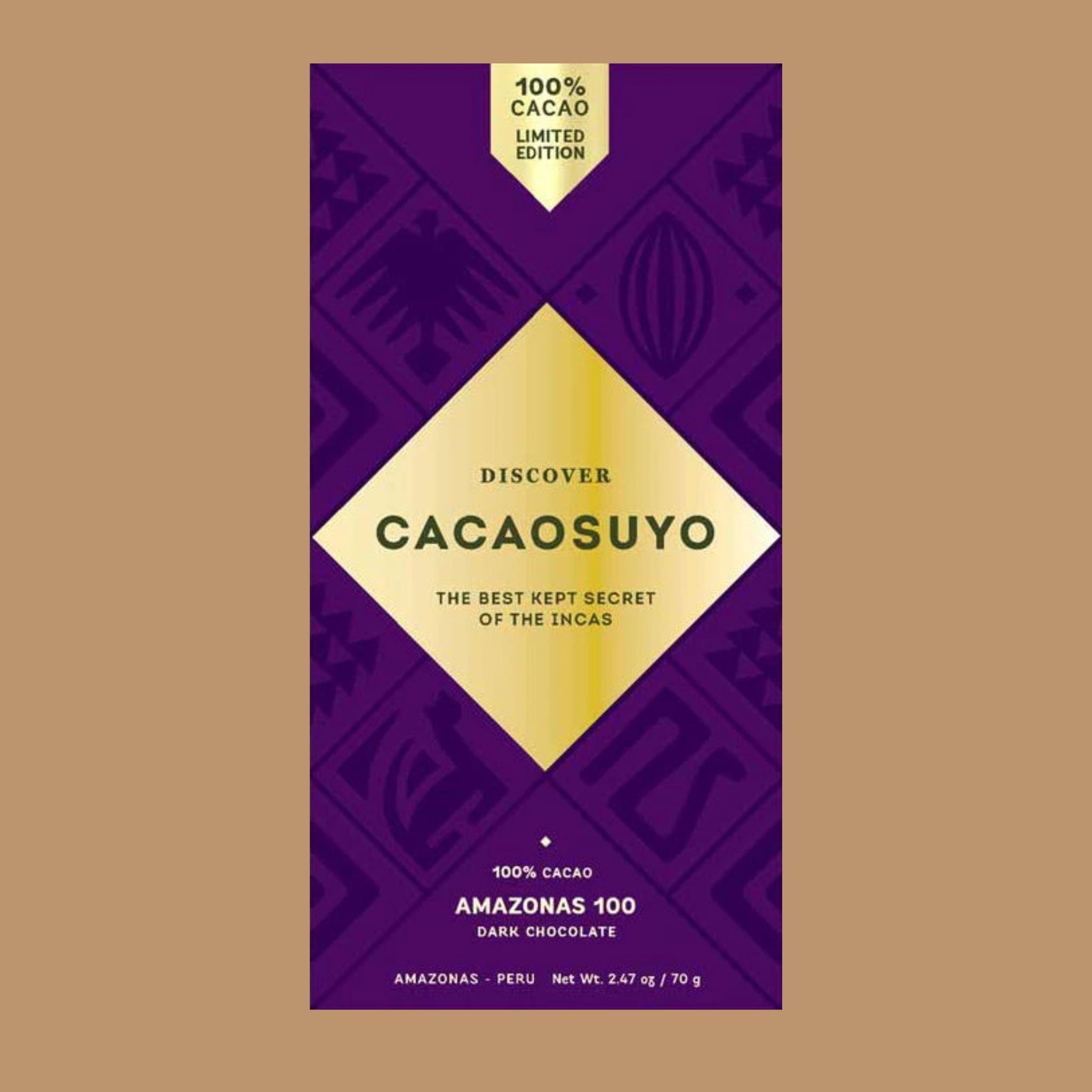 Sugar-free Dark Chocolate | Cacaosuyo - Amazonas, 100%