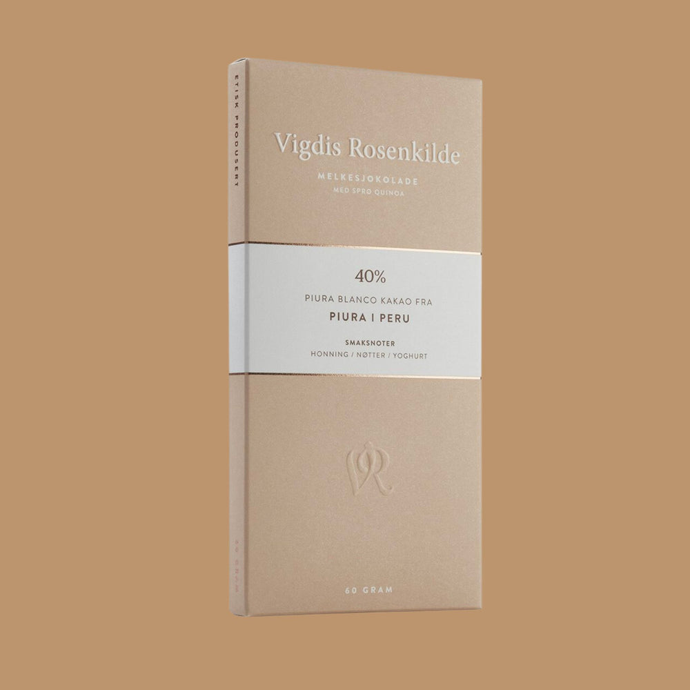 Vigdis Rosenkilde - Piura Milkwith Quinoa, 40% | Milk Chocolate