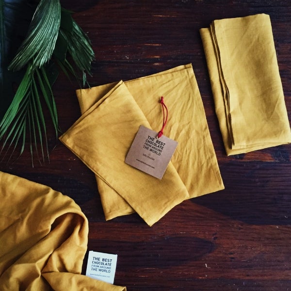 Sustainable Chocolate Gift Wrap Mustard  | Cocoa Bean-to-bar Chocolate